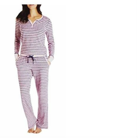 Nautica Womens 2 Piece Fleece Pajama Sleepwear Set - Picture 2 of 2